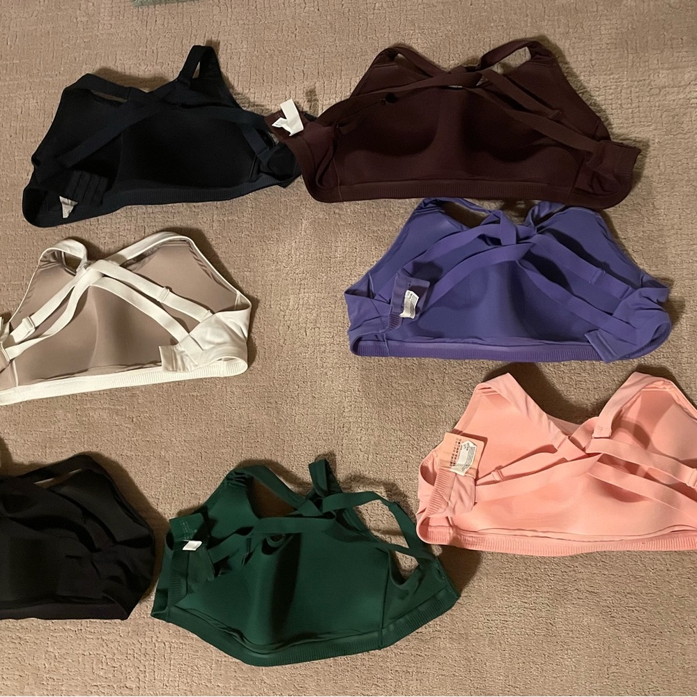 Lululemon Energy bra 36 DD. Set of 7. Various colors.